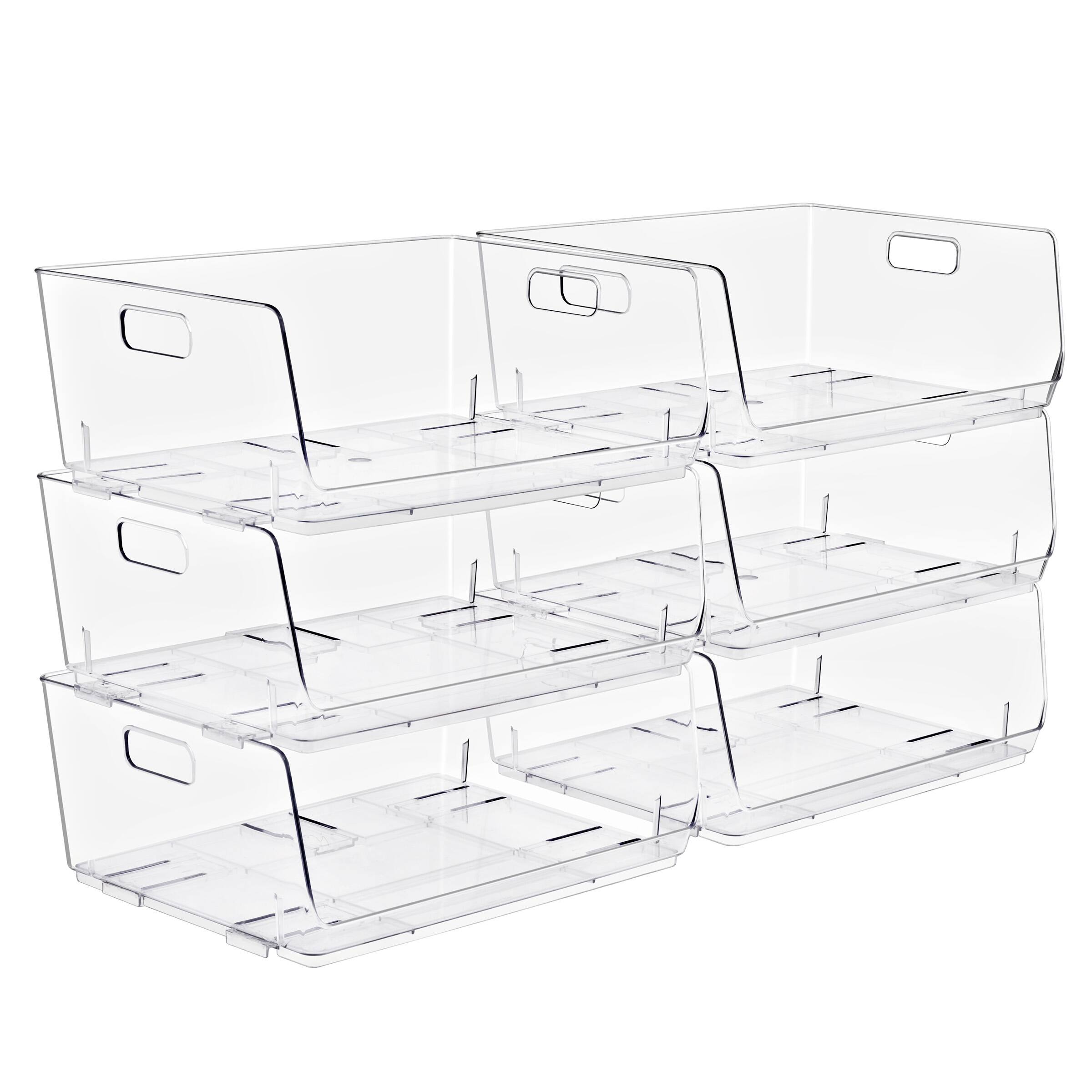 Angle. Sorbus - Sorbus Clear Stackable Storage Bins Open Front, Pantry Bins for Storage and Organization (Large 6 Pack) - Clear.