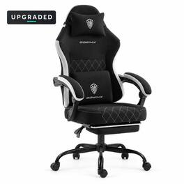 Dowinx - Upgraded ergonomic gaming chair, widened & heightened, lumbar support, reclines, footrest—must-have for work & leisure - Black & Gray