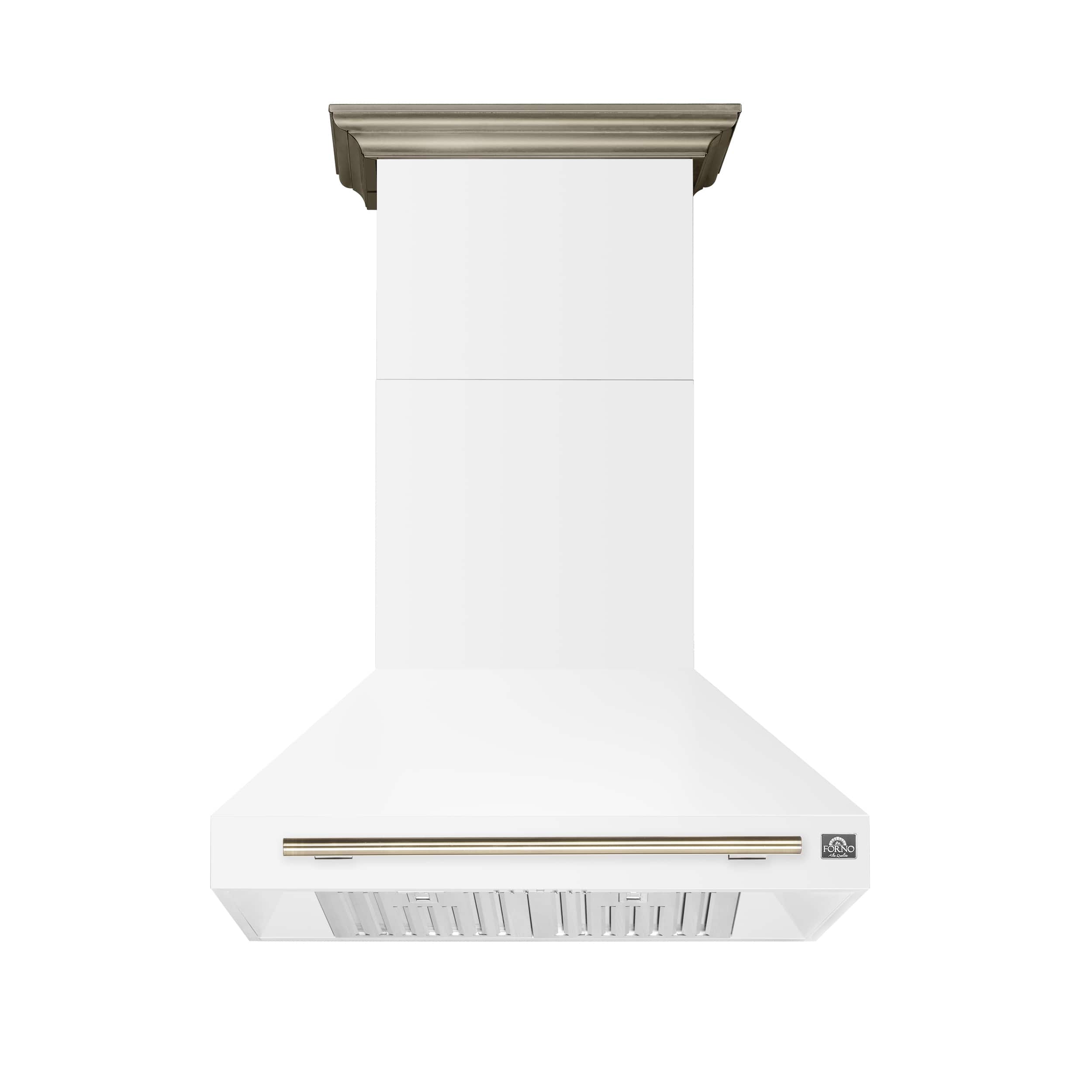 Forno Appliances - 36 inches - Externally Vented & Recirculating - Wall Range Hood - White - Front_Zoom