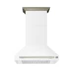 Forno Appliances - 36 inches - Externally Vented & Recirculating - Wall Range Hood - White