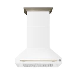 Forno Appliances - 36 inches - Externally Vented & Recirculating - Wall Range Hood - White