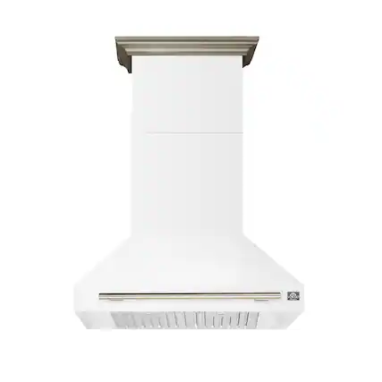 Forno Appliances - 36 inches - Externally Vented & Recirculating - Wall Range Hood - White