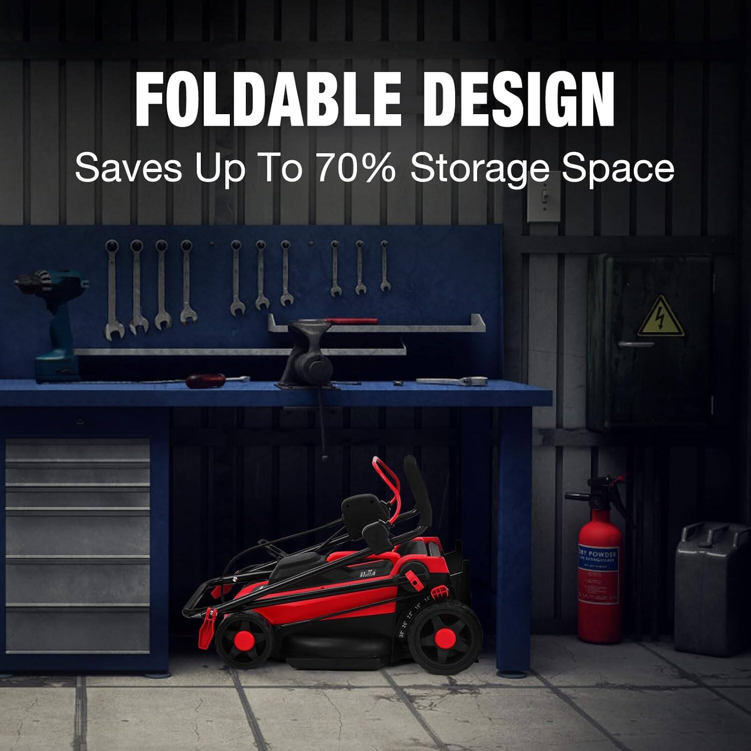 FOLDABLE DESIGN  
Saves Up To 70% Storage Space