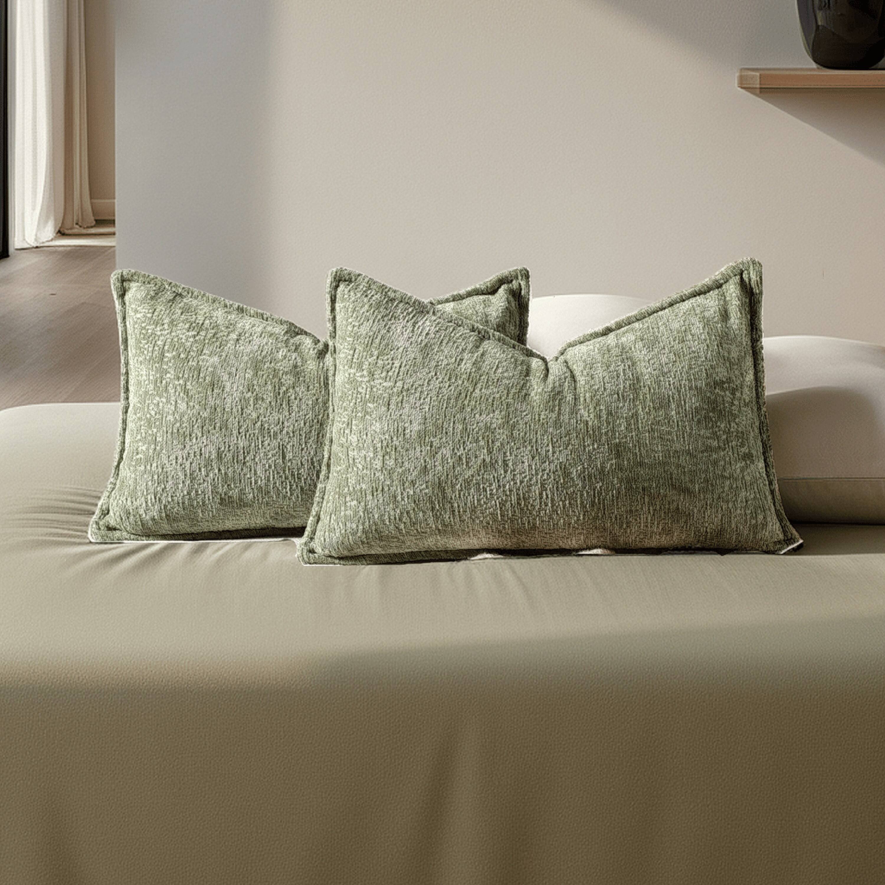 Alt View 2. Manhattan Lane - Sam Lumbar Accent Throw Pillow, 14x26 Cedar  Cotton Blend Texture - Cedar Green.