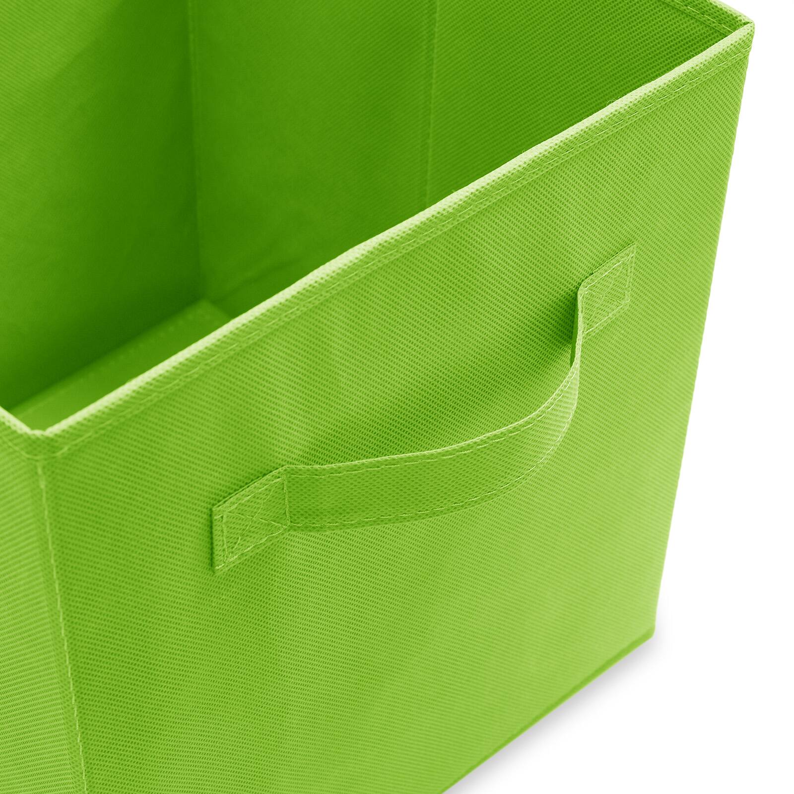 Alt View 2. Casafield - (Set of 6) Collapsible Fabric Cubes - Storage Bins - Lime Green.