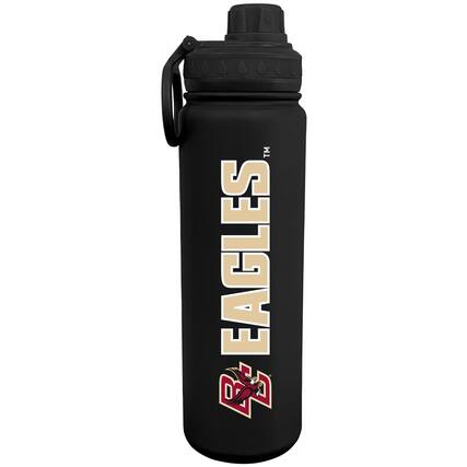 Front. The Fanatic Group - Black Boston College Eagles 24oz. Stainless Sport Bottle - Gray.