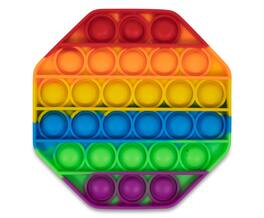 Toynk - Pop Fidget Toy Silicone Bubble Popping Game | Rainbow Octagon - Multi-Color