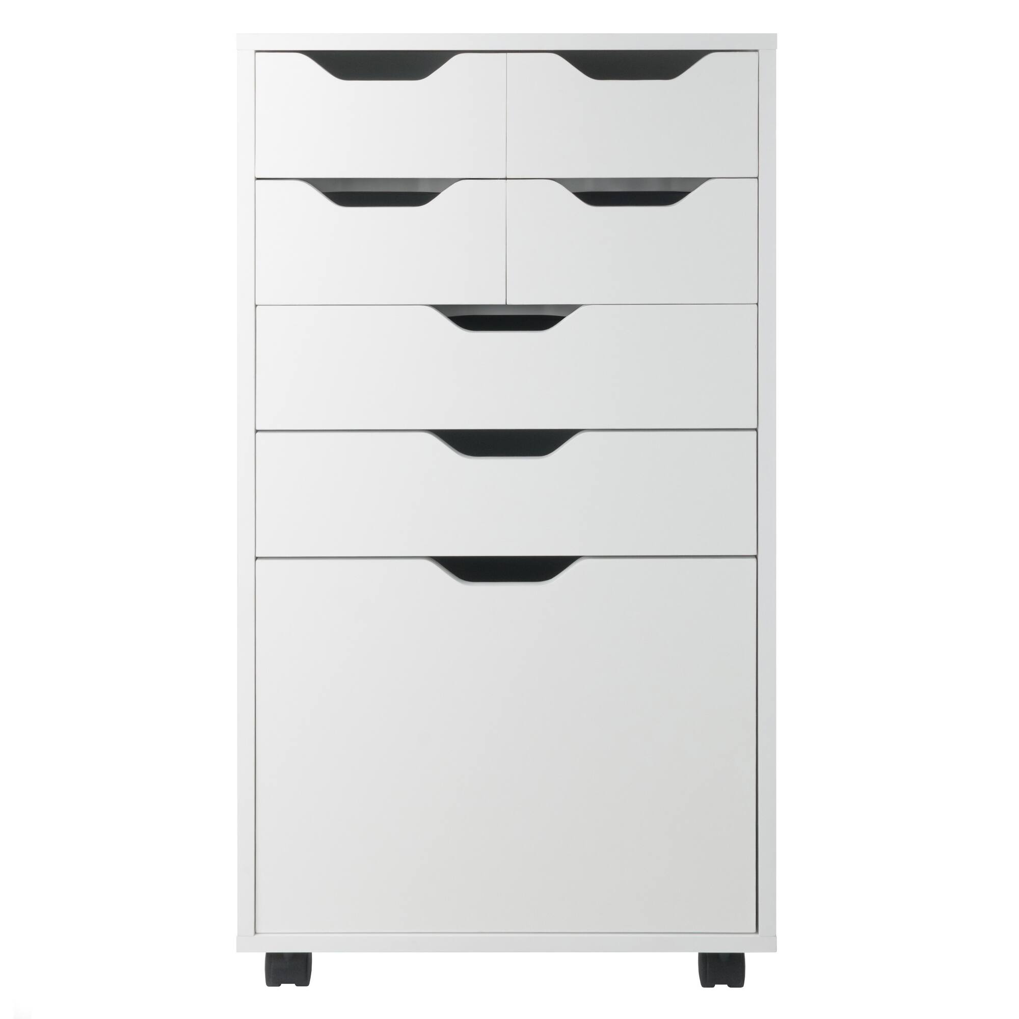 Alt View 6. Winsome Wood - Halifax Bins & Drawers Multi-Storage Tall Mobile Cabinet - White.