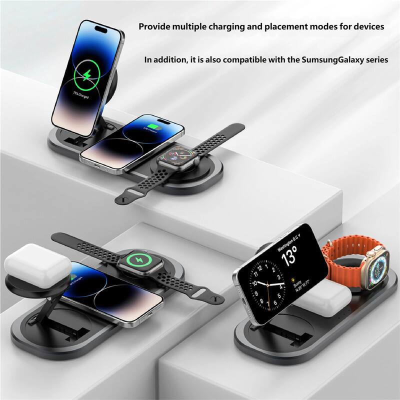 Provide multiple charging and placement modes for devices. In addition, it is also compatible with the Samsung Galaxy series.