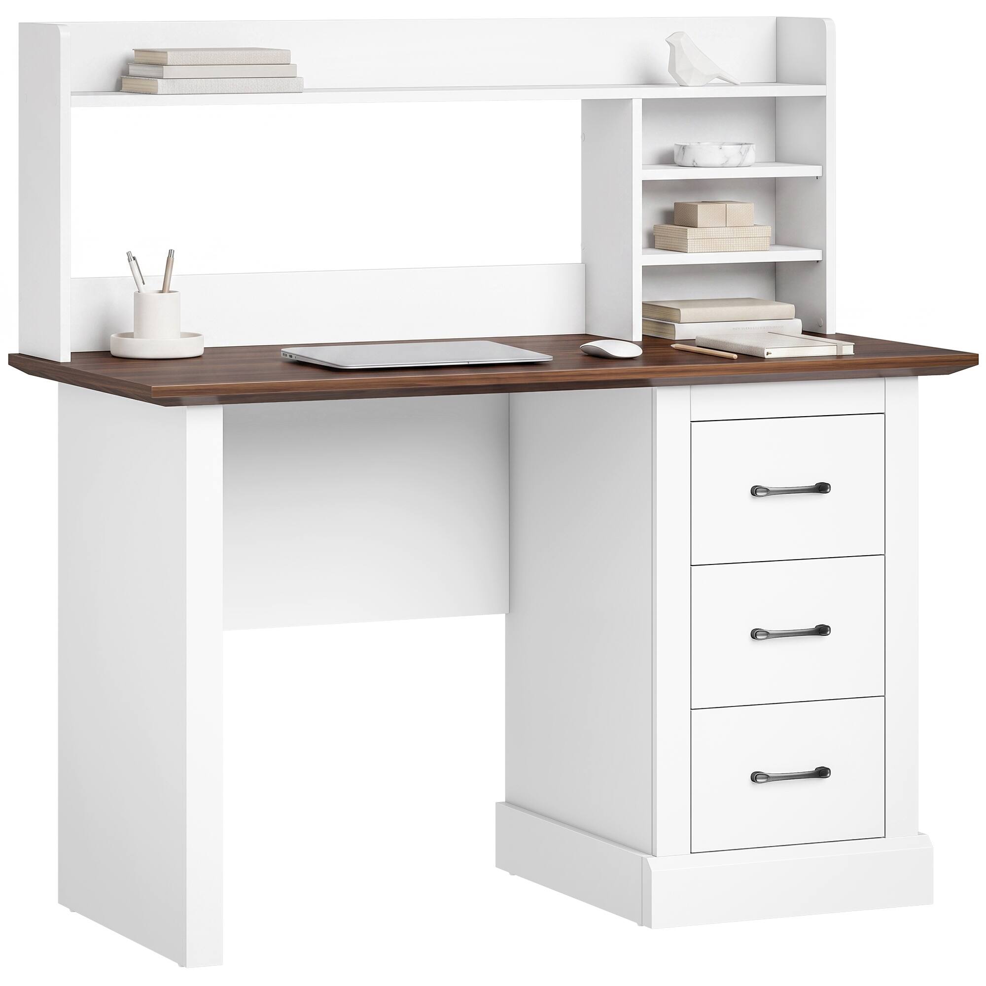 Homcom Desk with 3 Drawers and Storage Shelves, 47