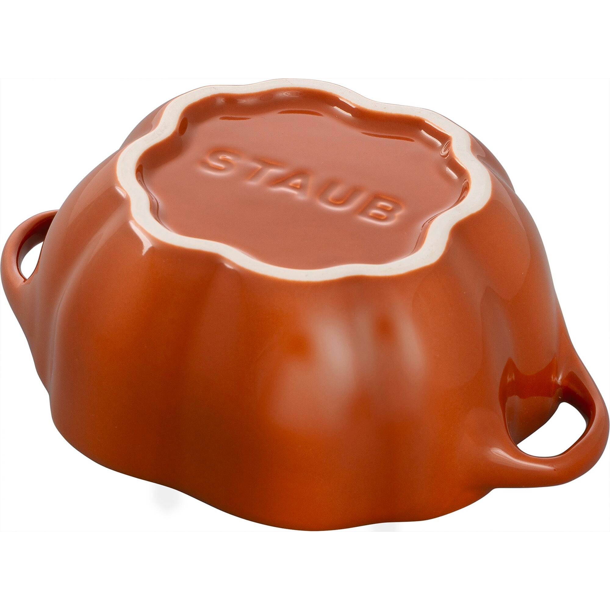 Alt View 4. Staub - Staub Ceramic 16-oz Petite Pumpkin Cocotte - Burnt Orange - Burnt Orange.