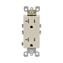 Leviton - Decora 20 amps 125 V Duplex Tamper Resistant Outlet 5-20R 1 pk - Light Almond