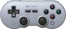 The text on the image reads: "8BitDo SN30 Pro X Y - select + start."