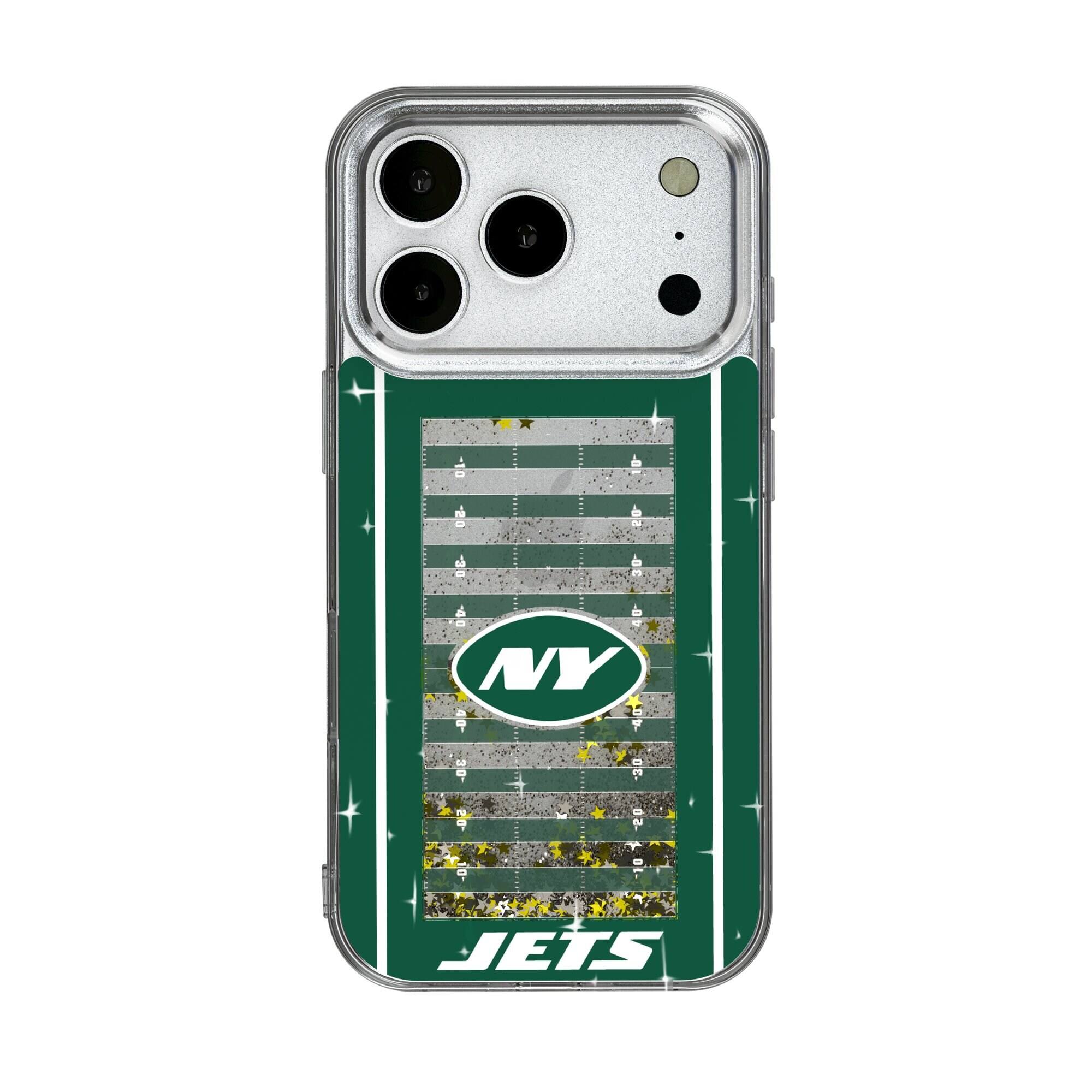 Keyscaper - NFL - New York Jets - iPhone Field Design Glitter Case - 15 - Multicolor