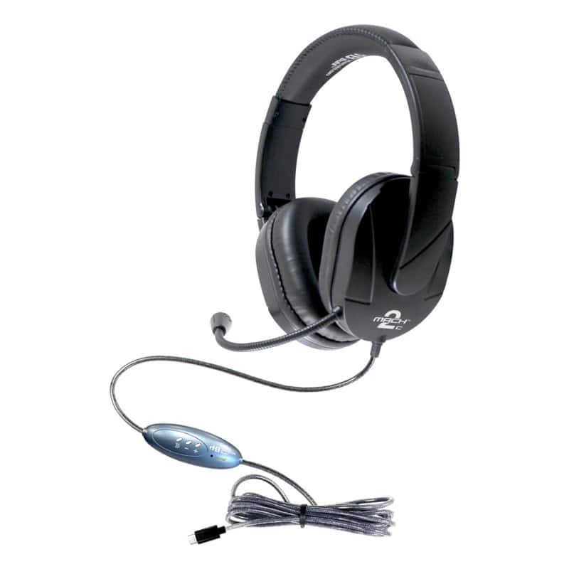 HamiltonBuhl - MACH-2 Multimedia Stereo Headset - Over-Ear with Steel Reinforced Gooseneck Mic