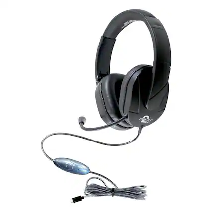 Front. HamiltonBuhl - MACH-2 Multimedia Stereo Headset - Over-Ear with Steel Reinforced Gooseneck Mic.