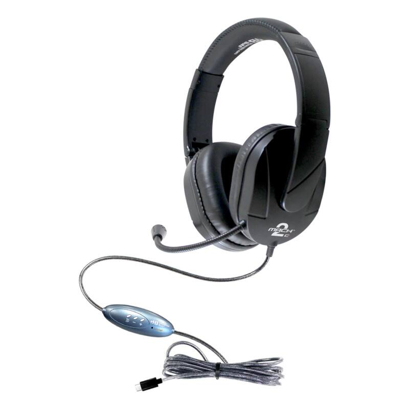 Front. HamiltonBuhl - MACH-2 Multimedia Stereo Headset - Over-Ear with Steel Reinforced Gooseneck Mic.
