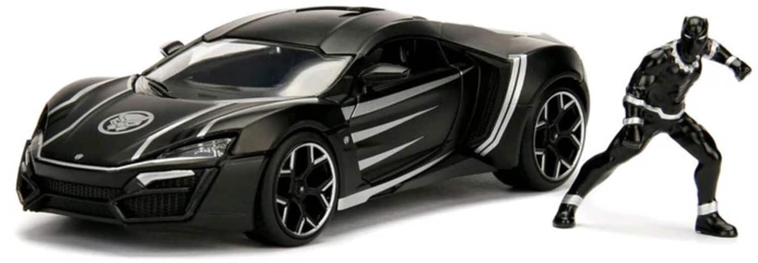 Photos - Action Figures / Transformers Jada Toys - 1:24 Marvel Black Panther & Lykan Hypersport Die-cast with 2.75 Collectible Figurine - Collectibles - Multicolor 