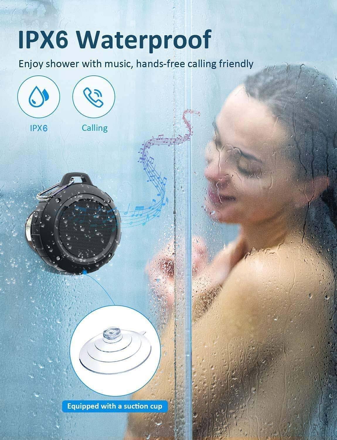 IPX6 Waterproof  
Enjoy shower with music, hands-free calling friendly  

IPX6  
Calling  

Equipped with a suction cup