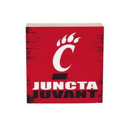 Evergreen Enterprises - Cincinnati Bearcats 6" Square Fan Chant Wood Block Shelf Sign - Multicolor