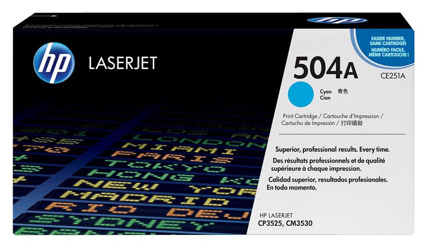 Front. HP - 504A High-Yield Toner Cartridge - Cyan.