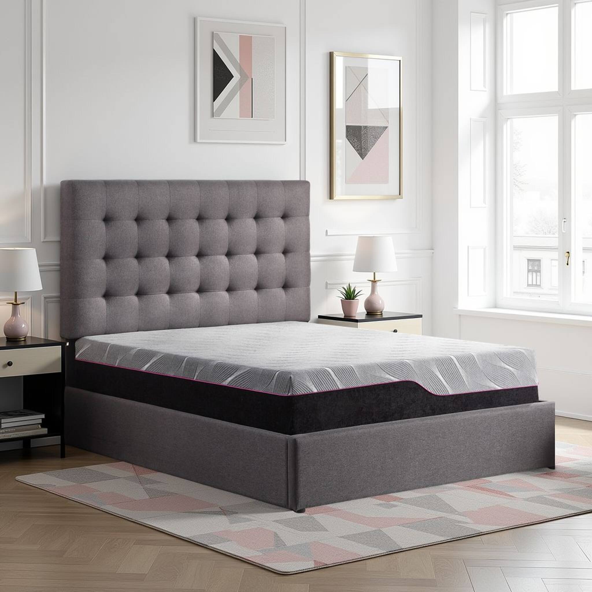 Alt View 1. Glintex - King 11 Inch Cooling Gel Memory Foam Mattress for Adults - Grey.