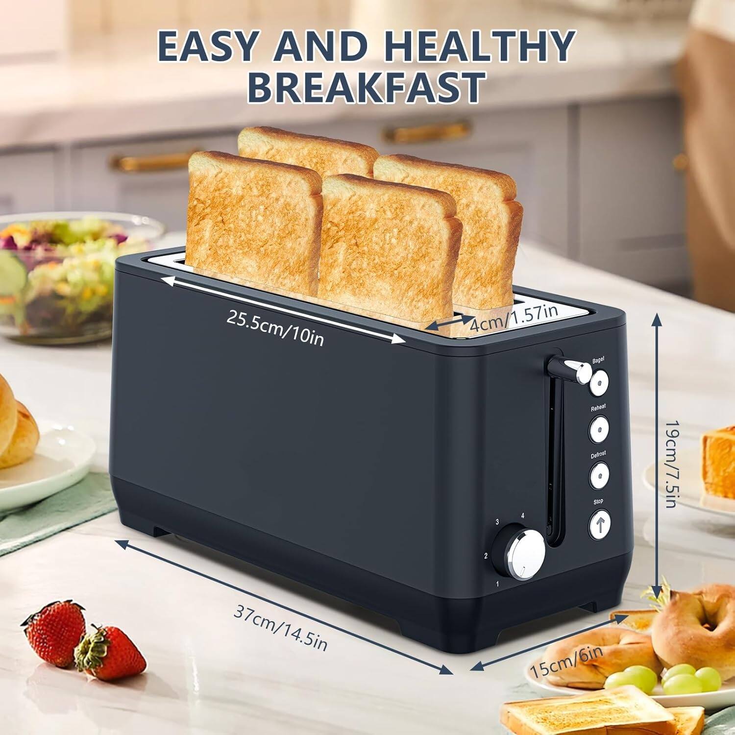 EASY AND HEALTHY BREAKFAST

25.5cm/10in  
4cm/1.57in  
37cm/14.5in  
19cm/7.5in  
15cm/6in