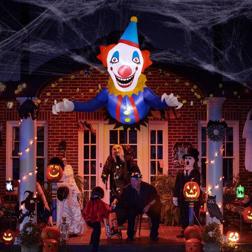 Alt View 6. Winado - 3.3FT Halloween Inflatable Wall Hanging Joker Decoration with Build-in LED Light Blow Up for Holiday Outdoor Indoor Lawn - Blue.