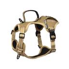 Front. PET MARVEL - PET MARVEL High-Perfomance Tactical Dog Harness with Poop Bag Holder, No Pull Front Clip & Metal Buckles, Brown XL - Brown.