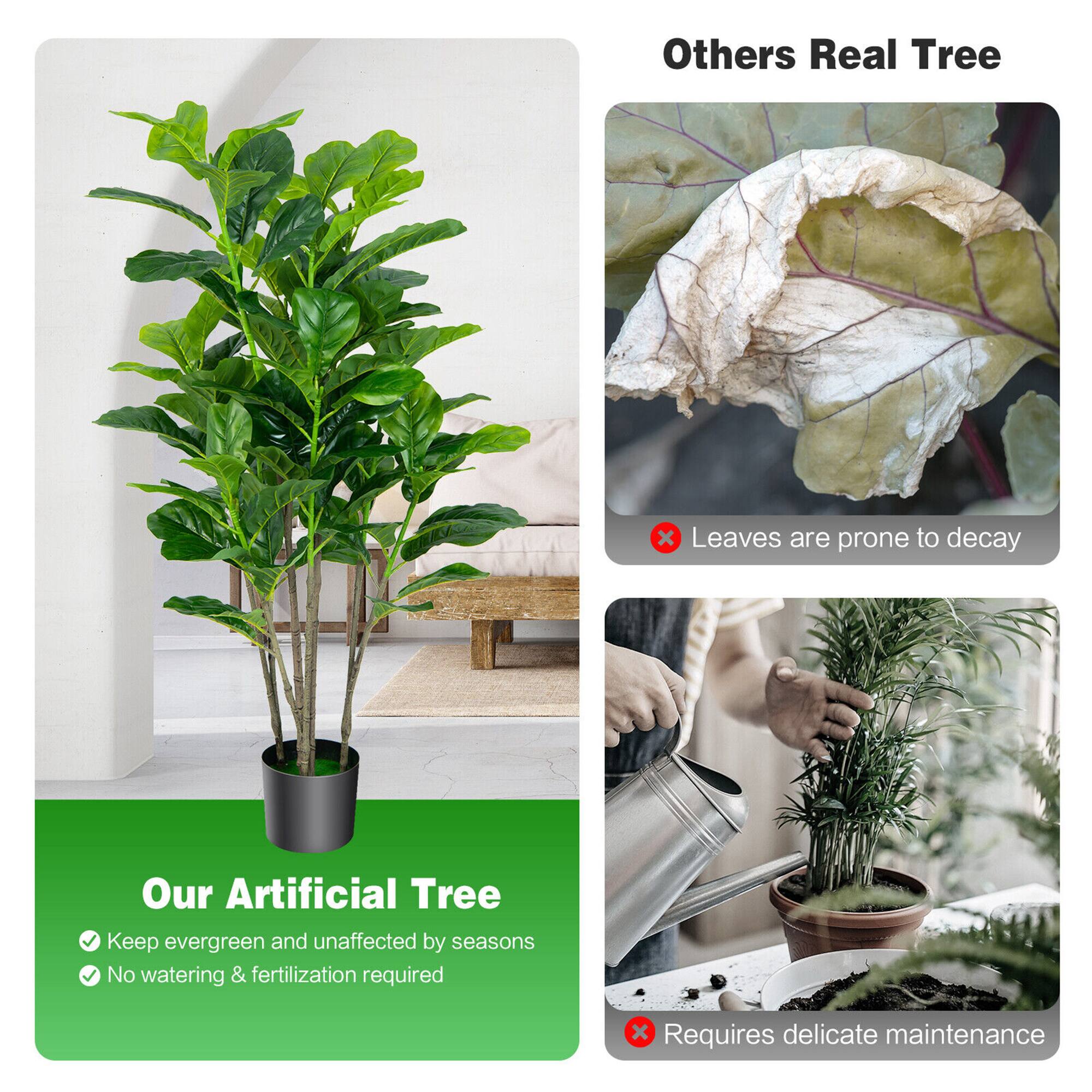 **Our Artificial Tree**

- Keep evergreen and unaffected by seasons
- No watering & fertilization required

**Others Real Tree**

- Leaves are prone to decay
- Requires delicate maintenance