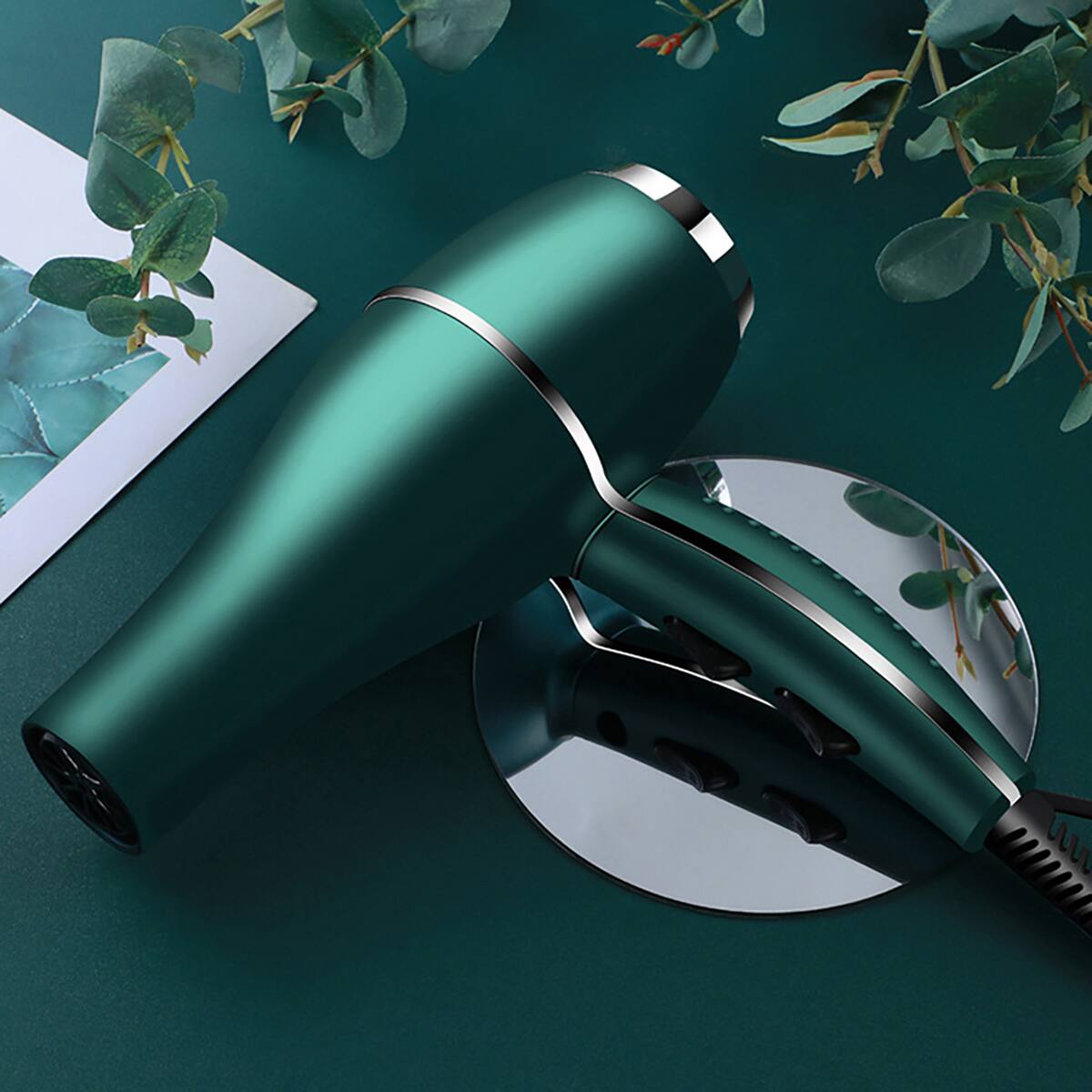 Angle. Morfone - 12pcs-in-1 Hair Drying Set. Quickly dries hair - Compact and portable, suitable for the whole family - Gift set.（Green）.