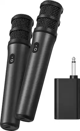 Front. Insignia™ - Wireless Microphone Pair - Black.