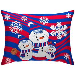 Pegasus - Philadelphia 76ers 20'' x 26'' Holiday Snowman Bed Pillow - Blue