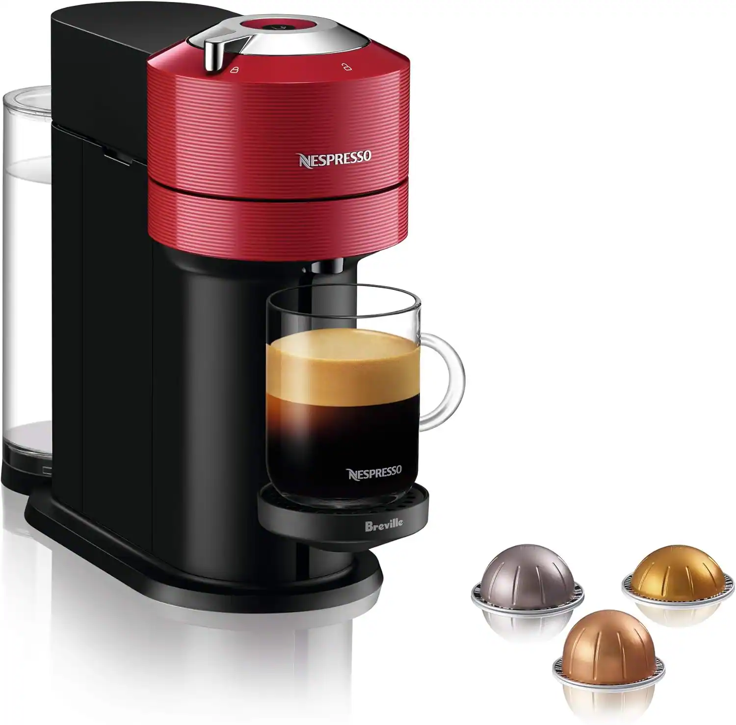 Nespresso - Vertuo Next Single Serve Coffee and Espresso Machine, Centrifusion Technology , Box Damaged , for Vertuo Capsules - Red