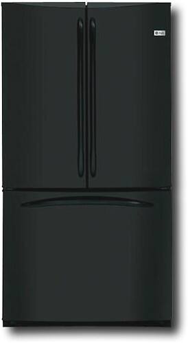 Front Standard. GE - Profile 20.9 Cu. Ft. Counter-Depth French Door Refrigerator - Black-on-Black.