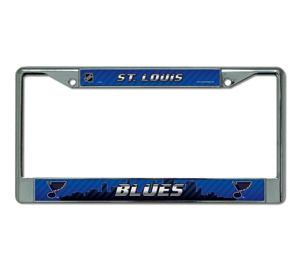 St Louis Blues - 12" x 6" Standard Size - Chrome Metal License Plate Frame