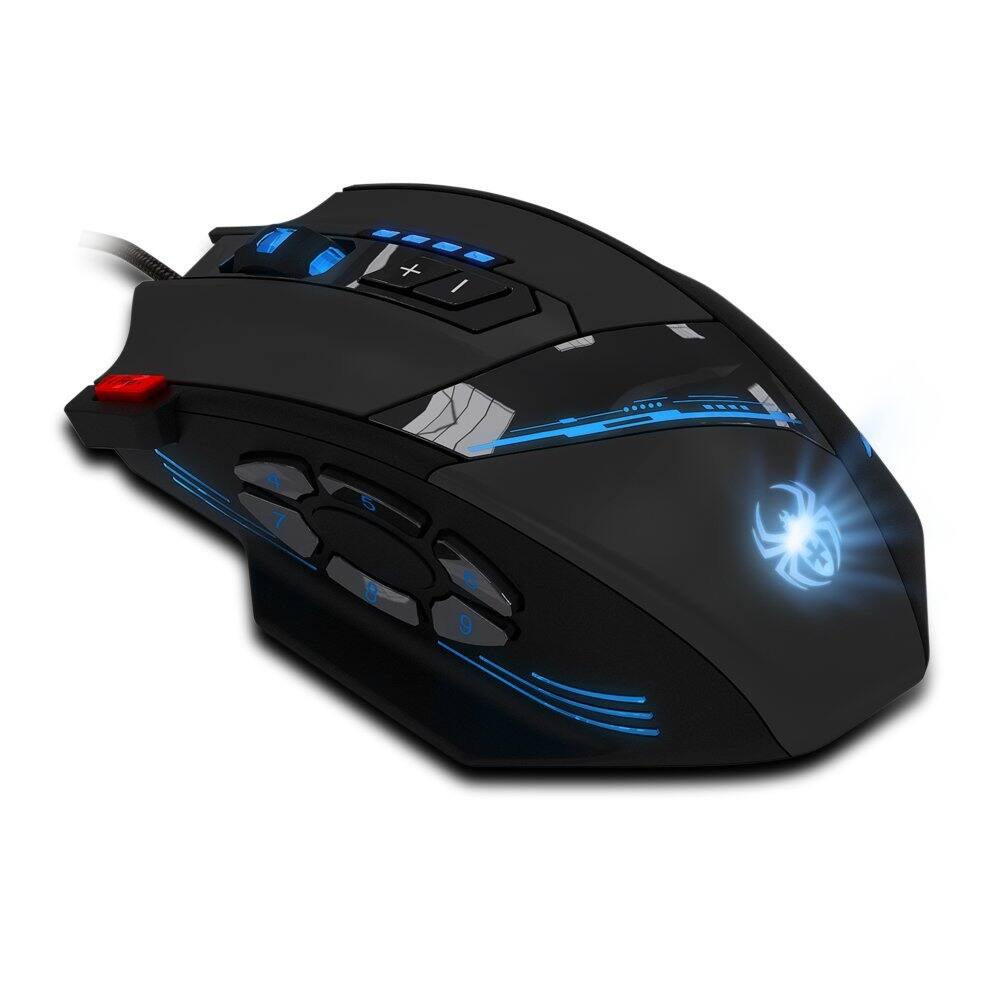 Left. HM 1810 - Professiona Gaming Mouse Buttons Weight Tuning High Precision Multi-modes Backlit Design Optical Mice Pc - Default.