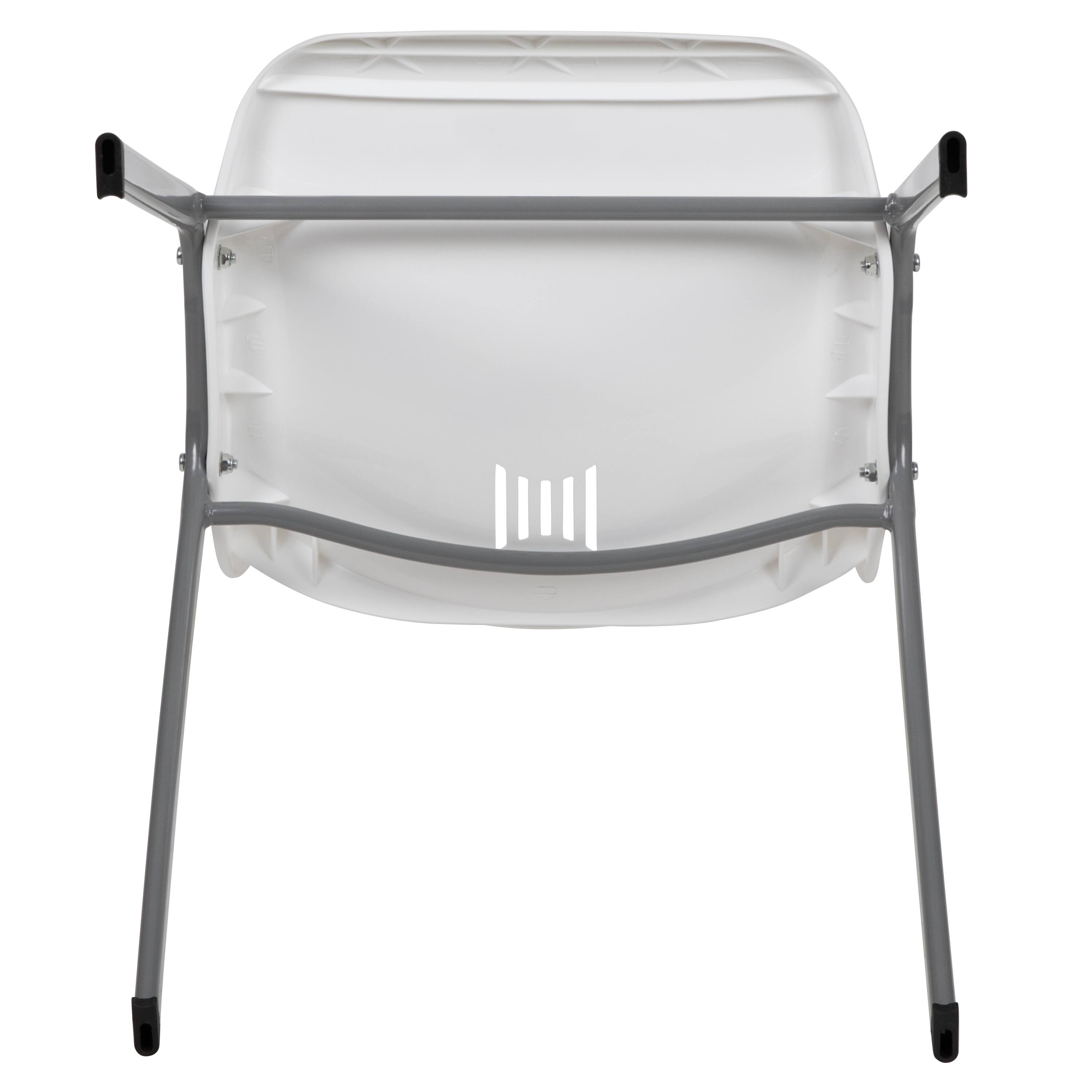 Alt View 9. Emma + Oliver - Ergonomic Shell Student Stack Chair - Classroom Chair / Office Guest Chair - White.