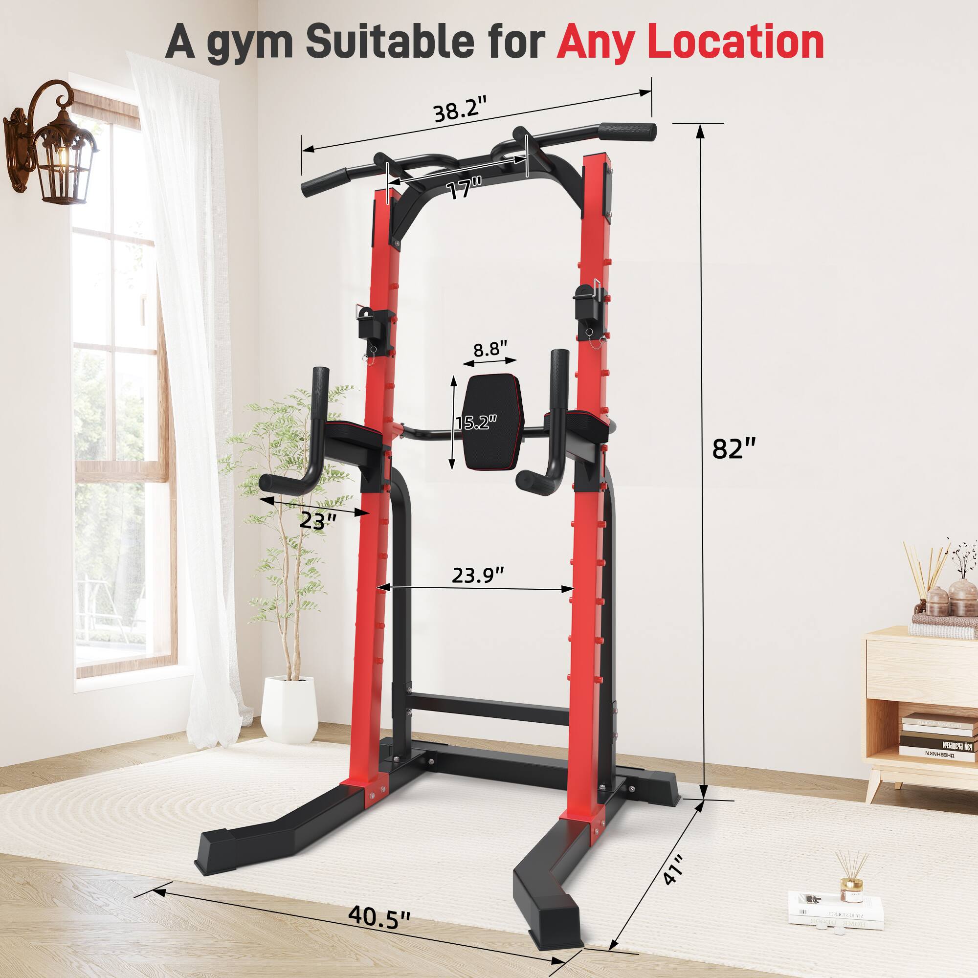 A gym Suitable for Any Location

38.2"
17"
8.8"
15.2M
82"
23"
23.9"
40.5"
41"