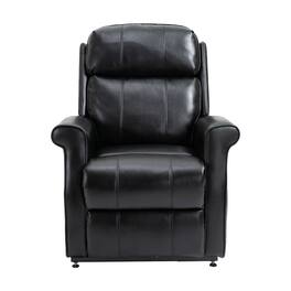 Boyel Living - Faux Leather Elderly Power Lift Recliner 8-Point Massage Reclining Chair with Side Pocket and Remote Control - Black