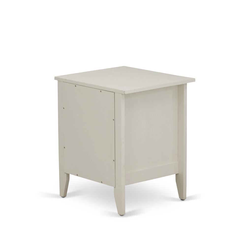 Angle. East West Furniture - East West Furniture GA-0C-ET Small Night Stand with 1 Mid Century Modern Drawer, Stable and Sturdy Constructed - Wire - Wire Brushed Butter Cream.