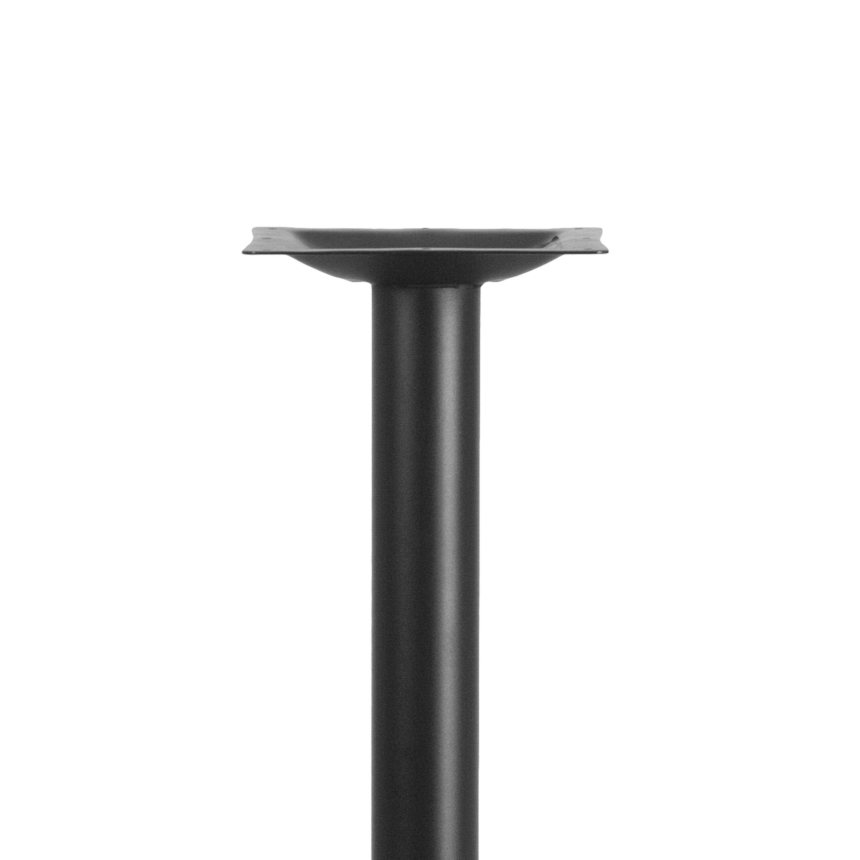 Alt View 3. Emma + Oliver - 30'' x 30'' Restaurant Table X-Base with 3'' Dia. Table Height Column - Black.