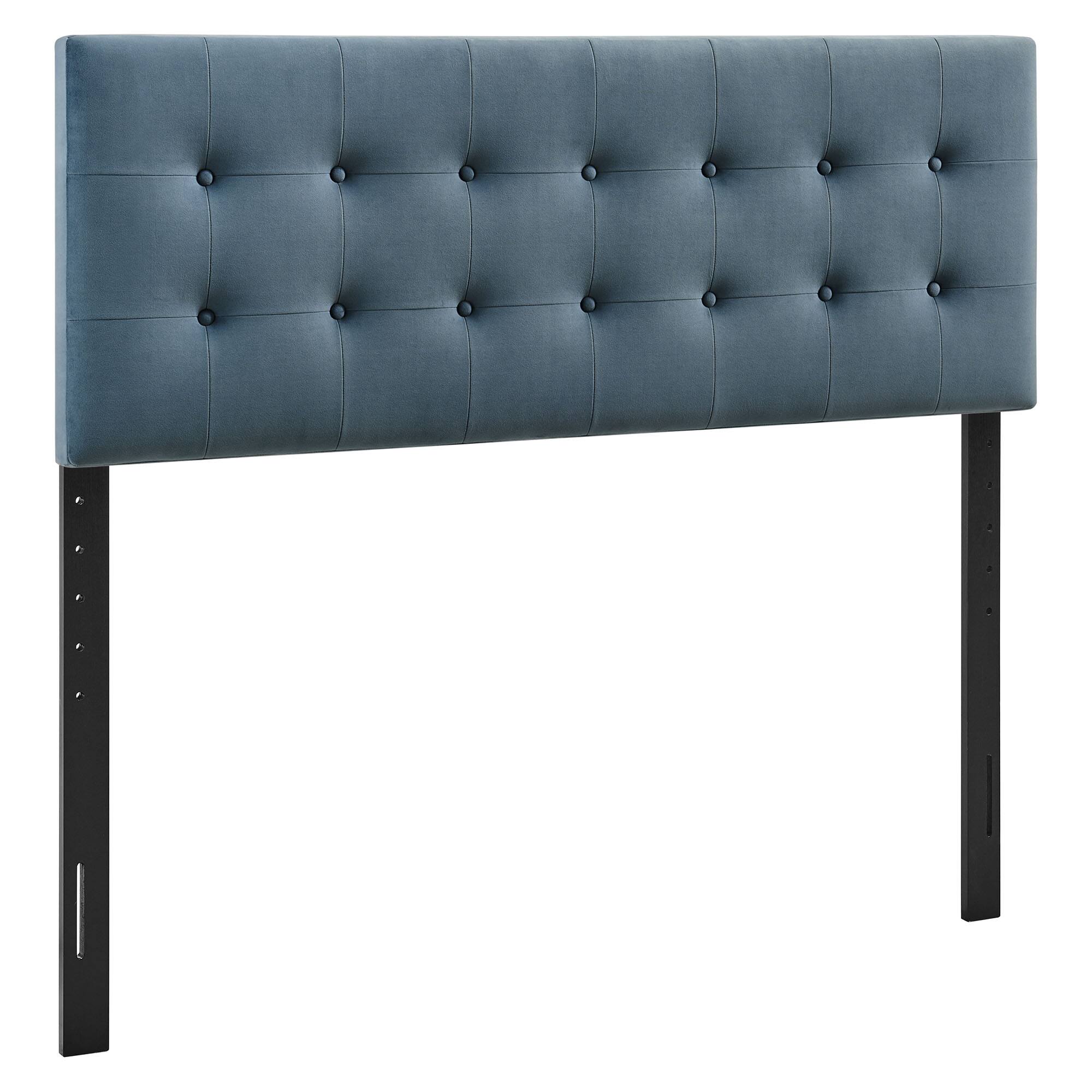 Angle. Modway - Emily Stain-Resistant Performance Velvet King Size Headboard - Cadet Blue.