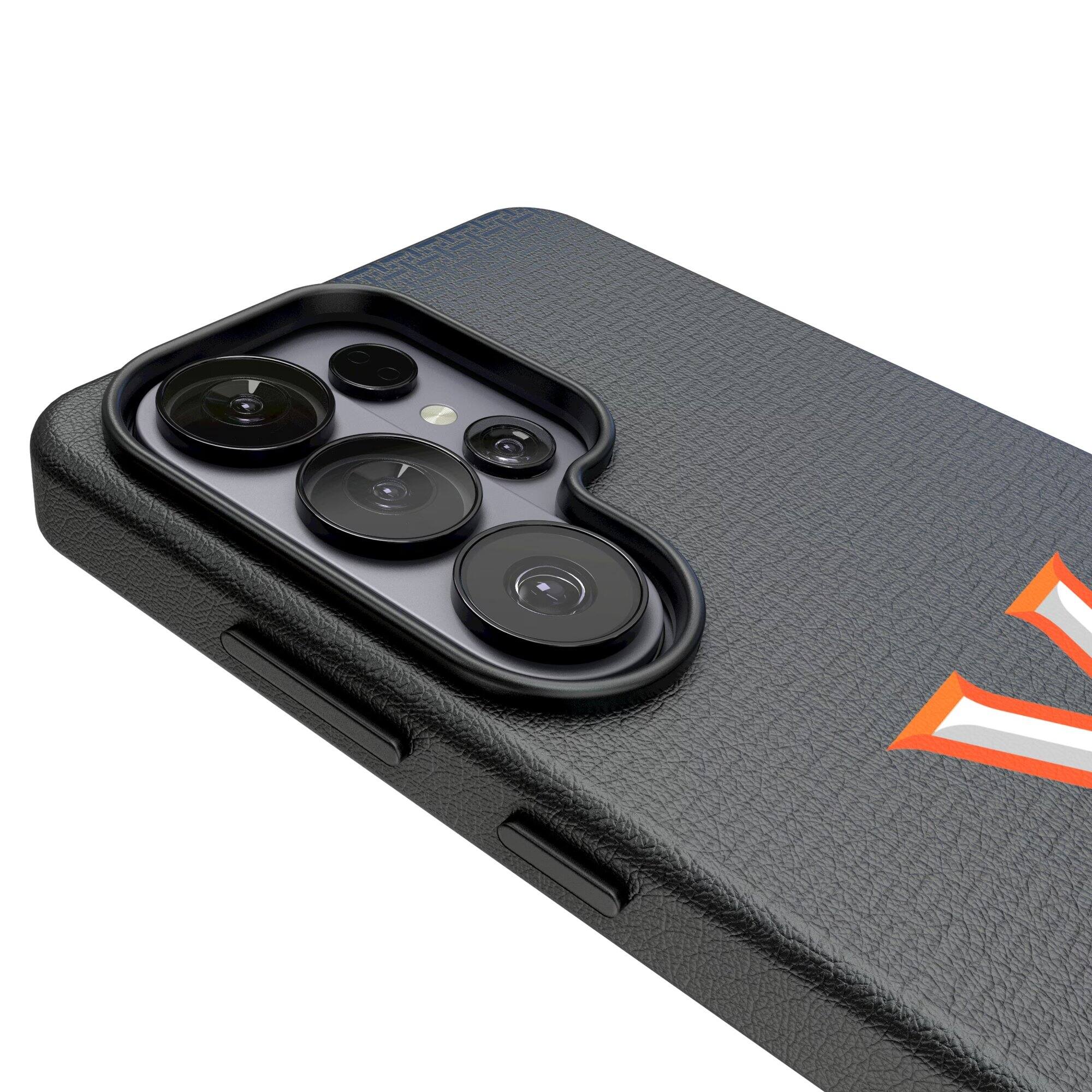 Alt View 2. Keyscaper - Virginia Cavaliers Linen Galaxy Magnetic Bump Case - S26 - Black.