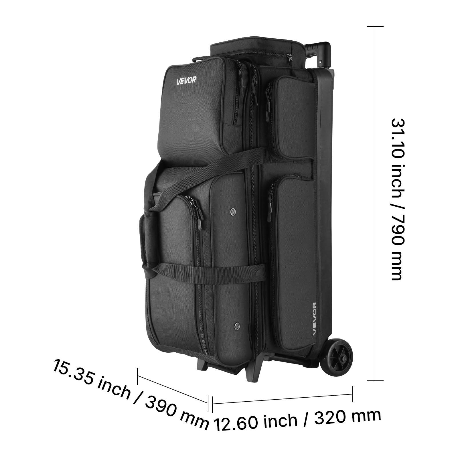 The corrected text is:

- VEVOR 31.10 inch / 790 mm
- VEVOR 15.35 inch / 390 mm
- 12.60 inch / 320 mm