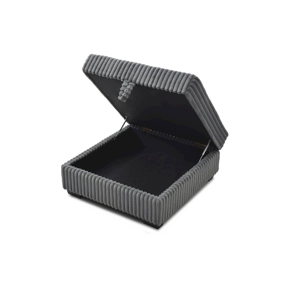 Left. Glory Furniture - Teddy Ottoman - Gray.