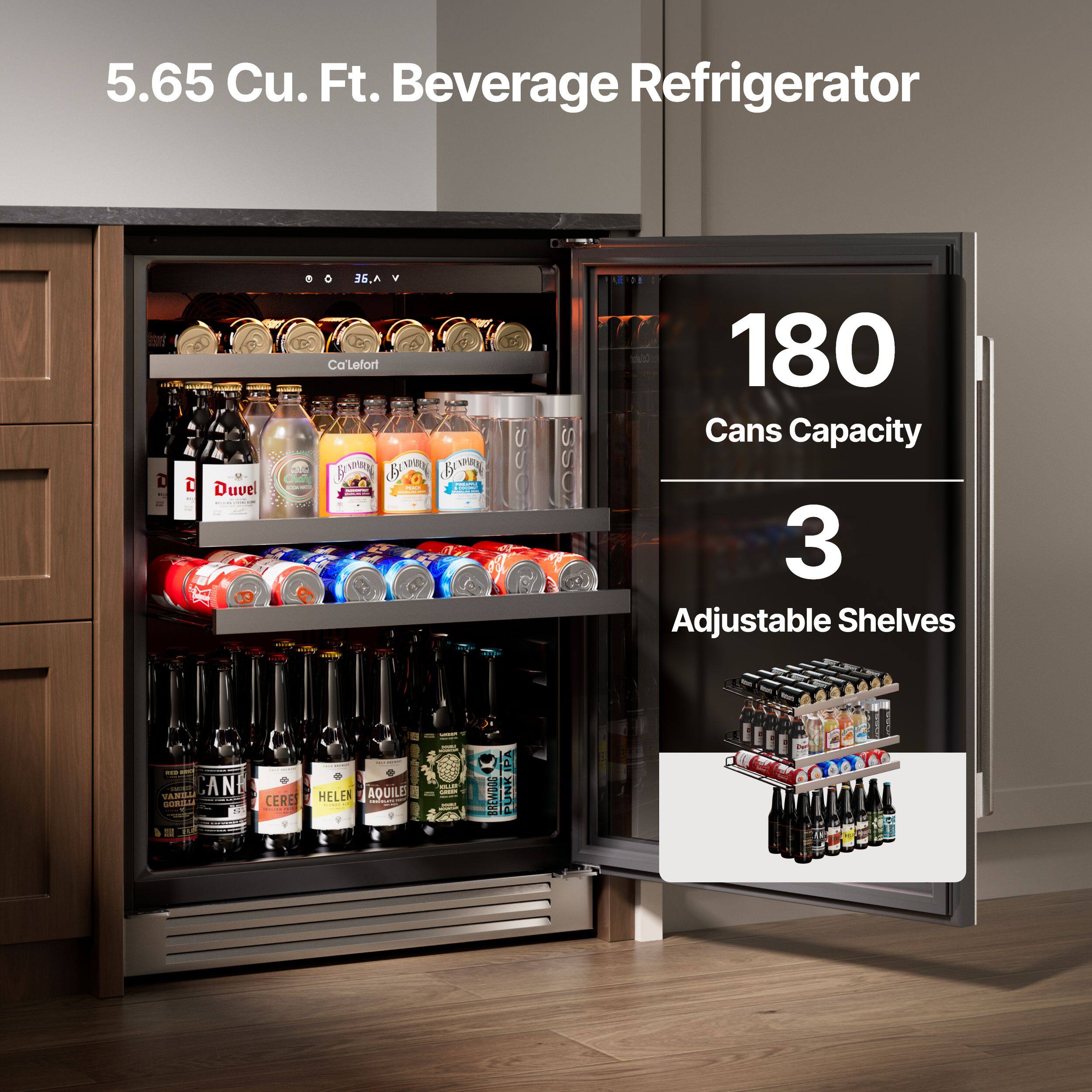 5.65 Cu. Ft. Beverage Refrigerator

180 Cans Capacity

3 Adjustable Shelves