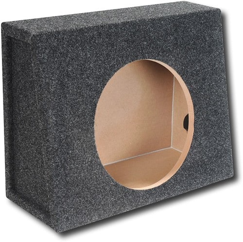 Angle Standard. Atrend - 10" Single Sealed Subwoofer Enclosure for Most Trucks - Charcoal.