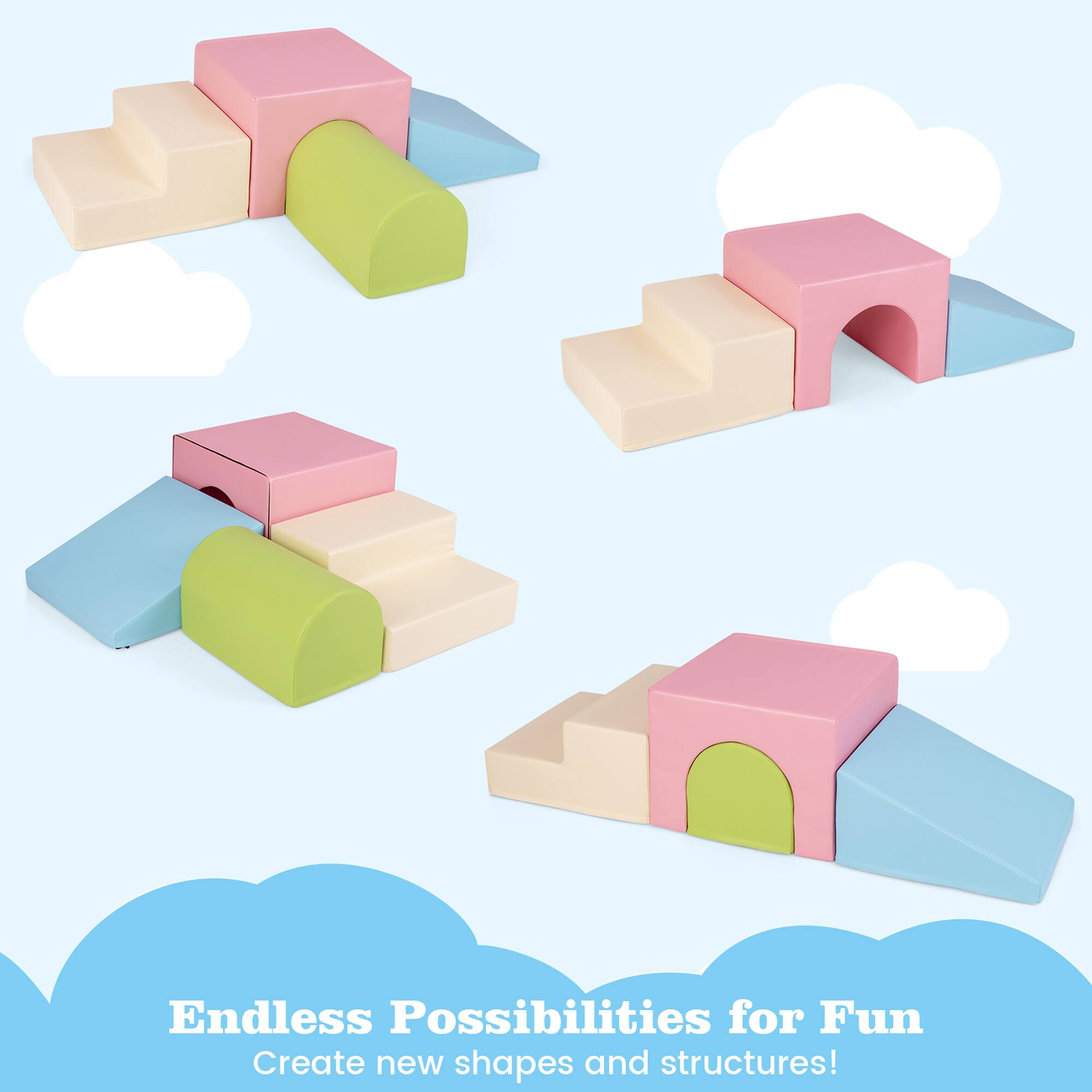 Endless Possibilities for Fun  
Create new shapes and structures!