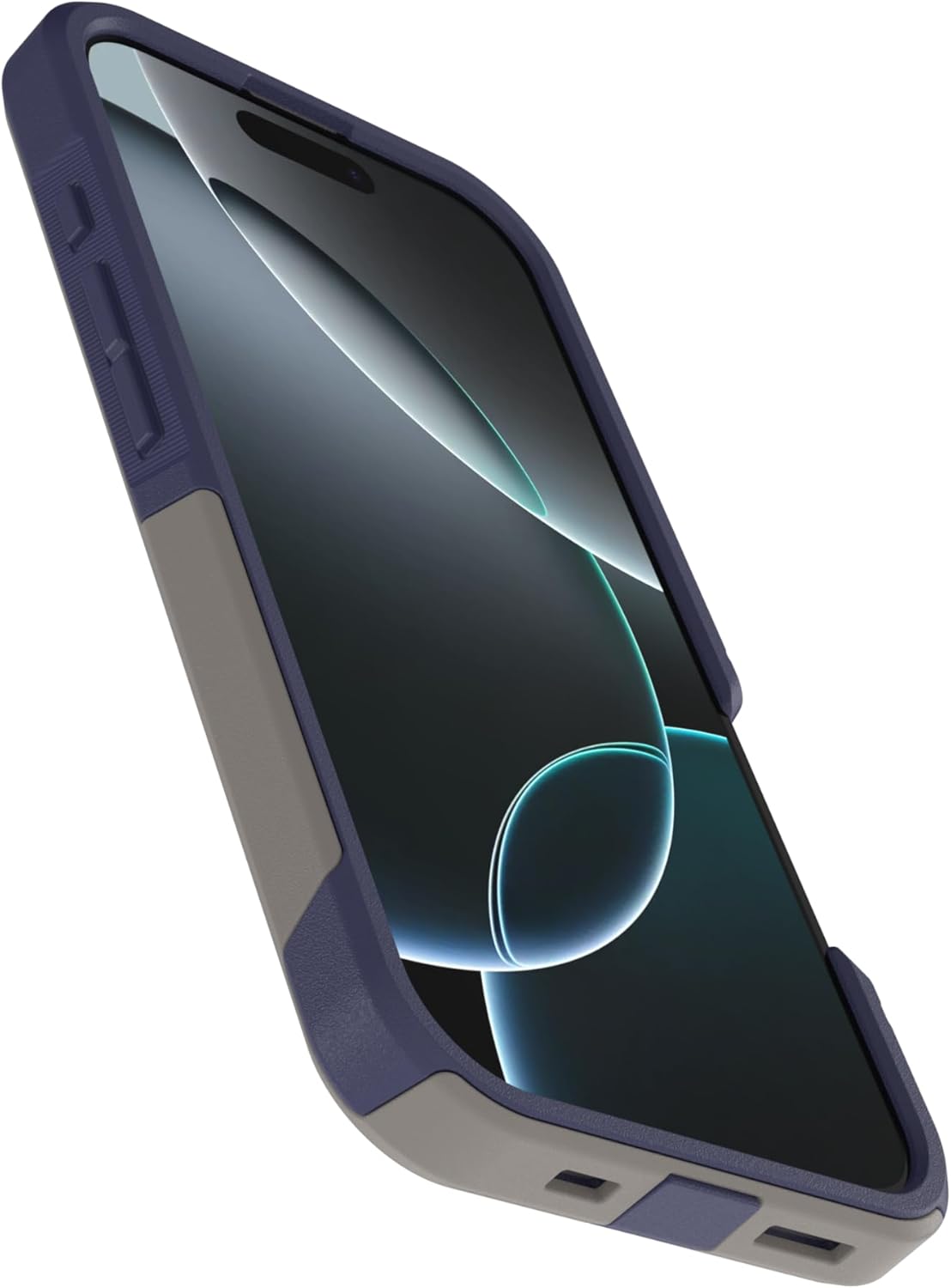 Back. OtterBox - OtterBox - Commuter Series Hard Shell for MagSafe for Apple iPhone 16 Pro - Fogbound Blue (Grey & Blue).